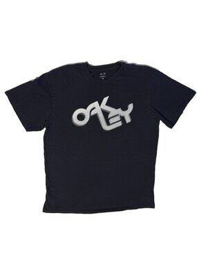 Vintage Y2K Oakley Big Logo TShirt XL Black Surf Skate Grunge Golf Graphic